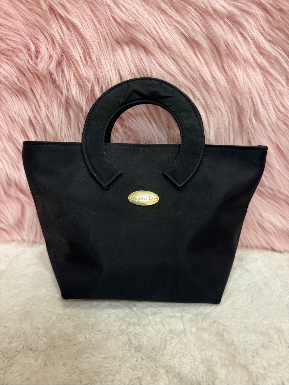 Dior Black Circle-Handle Handbag